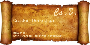 Csider Dorottya névjegykártya